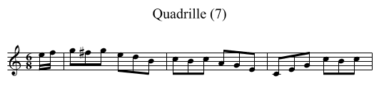 Quadrille (7) - staff notation