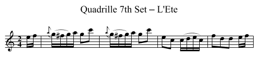 Quadrille 7th Set – L'Ete - staff notation