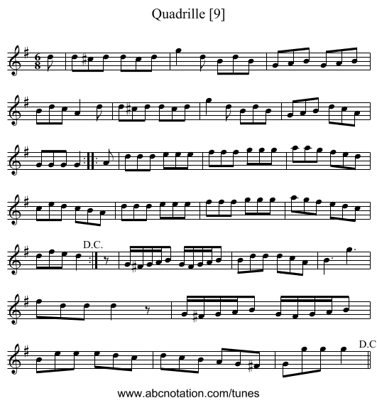 Quadrille [9] - staff notation