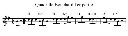 Quadrille Bouchard 1er partie - staff notation