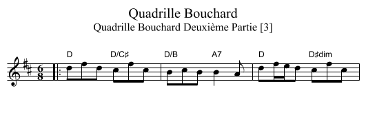 Quadrille Bouchard - staff notation