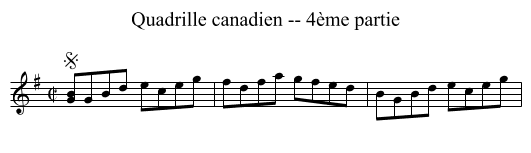 Quadrille canadien -- 4ème partie - staff notation
