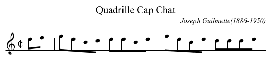Quadrille Cap Chat - staff notation