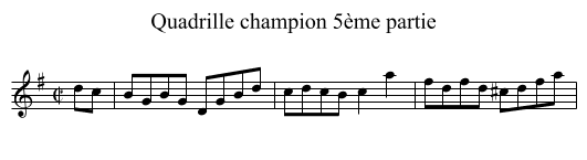Quadrille champion 5ème partie - staff notation