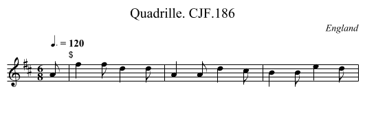 Quadrille. CJF.186 - staff notation