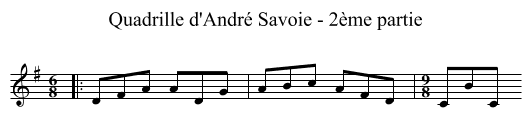 Quadrille d'André Savoie - 2ème partie - staff notation