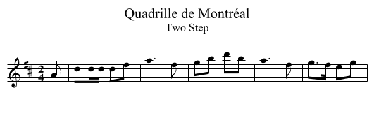 Quadrille de Montréal - staff notation