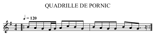 QUADRILLE DE PORNIC - staff notation