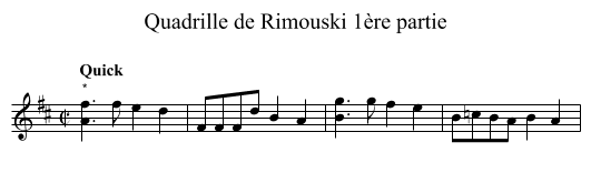 Quadrille de Rimouski 1ère partie - staff notation