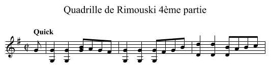 Quadrille de Rimouski 4ème partie - staff notation