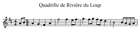 Quadrille de Rivière du Loup - staff notation