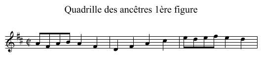 Quadrille des ancêtres 1ère figure - staff notation