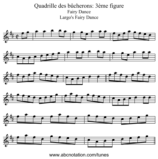Quadrille des bûcherons: 3ème figure - staff notation