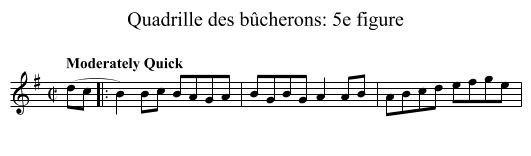 Quadrille des bûcherons: 5e figure - staff notation