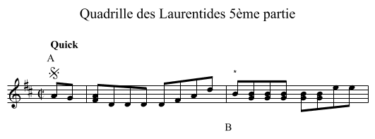 Quadrille des Laurentides 5ème partie - staff notation