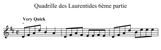 Quadrille des Laurentides 6ème partie - staff notation
