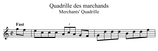 Quadrille des marchands - staff notation