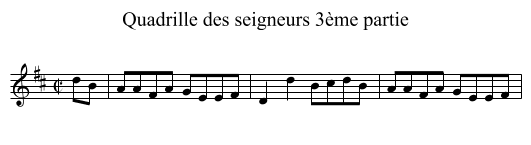 Quadrille des seigneurs 3ème partie - staff notation