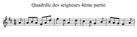 Quadrille des seigneurs 4ème partie - staff notation