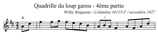 Quadrille du loup garou - 4ème partie - staff notation
