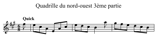 Quadrille du nord-ouest 3ème partie - staff notation