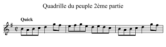 Quadrille du peuple 2ème partie - staff notation