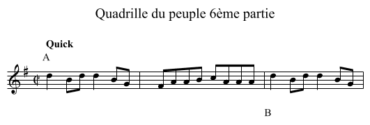 Quadrille du peuple 6ème partie - staff notation