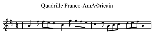 Quadrille Franco-AmÃ©ricain - staff notation