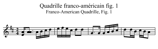 Quadrille franco-américain fig. 1 - staff notation