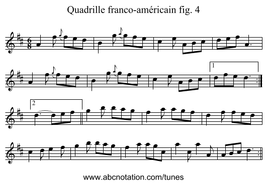 Quadrille franco-américain fig. 4 - staff notation