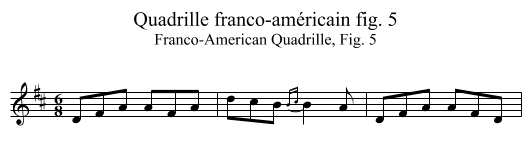 Quadrille franco-américain fig. 5 - staff notation