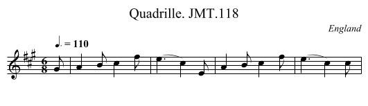 Quadrille. JMT.118 - staff notation