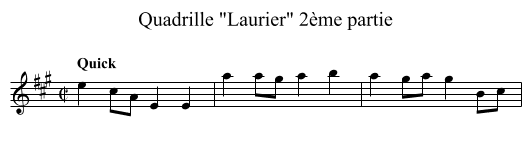 Quadrille Laurier 2ème partie - staff notation