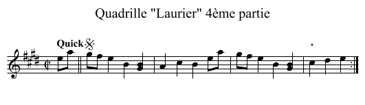 Quadrille Laurier 4ème partie - staff notation