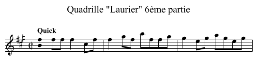 Quadrille Laurier 6ème partie - staff notation