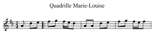 Quadrille Marie-Louise - staff notation