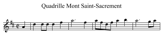 Quadrille Mont Saint-Sacrement - staff notation