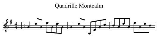 Quadrille Montcalm - staff notation
