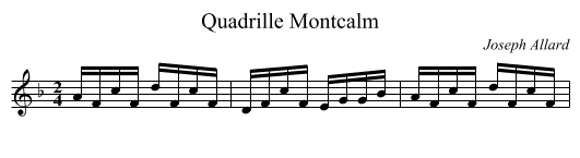 Quadrille Montcalm - staff notation