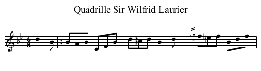 Quadrille Sir Wilfrid Laurier - staff notation
