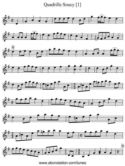 Quadrille Soucy [1] - staff notation