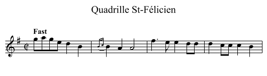 Quadrille St-Félicien - staff notation