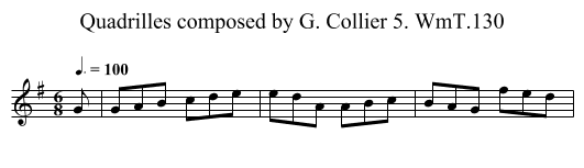 Quadrilles composed by G. Collier 5. WmT.130 - staff notation