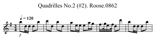 Quadrilles No.2 (#2). Roose.0862 - staff notation