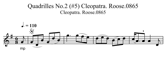 Quadrilles No.2 (#5) Cleopatra. Roose.0865 - staff notation