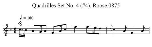 Quadrilles Set No. 4 (#4). Roose.0875 - staff notation