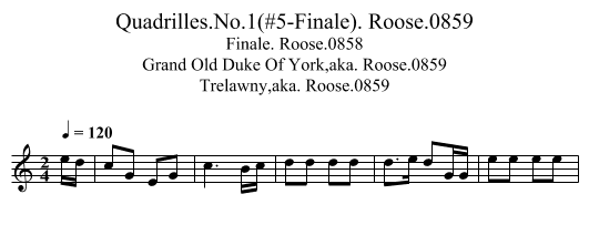 Quadrilles.No.1(#5-Finale). Roose.0859 - staff notation