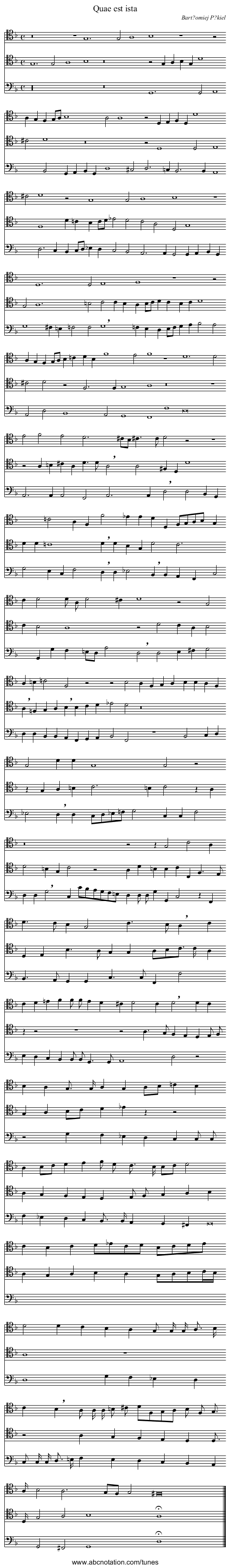 Quae est ista - staff notation