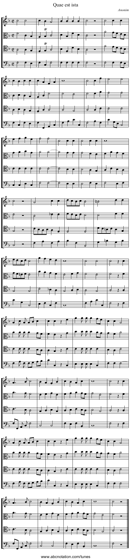 Quae est ista - staff notation