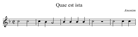 Quae est ista - staff notation